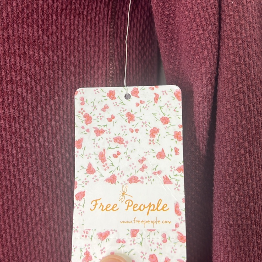 Free People - NWT In The Mix Rio Vino Thermal Long Sleeve Fun Top Size Medium - Picture 7 of 12